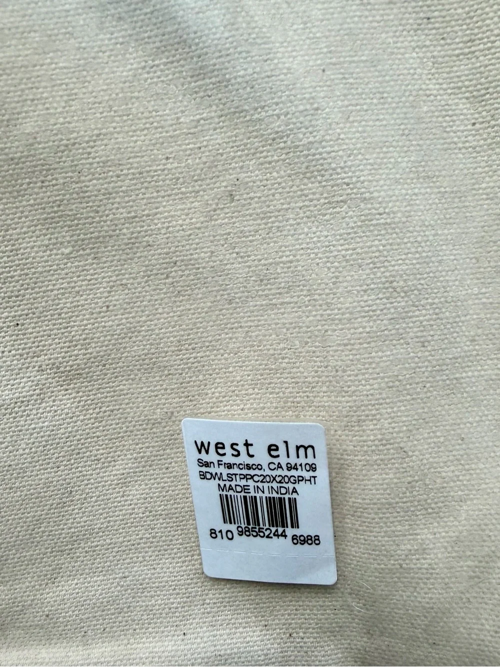 West Elm Broad Wool Stripe Pillow Cover 20x20 Graphite NWT Rare Handwoven
